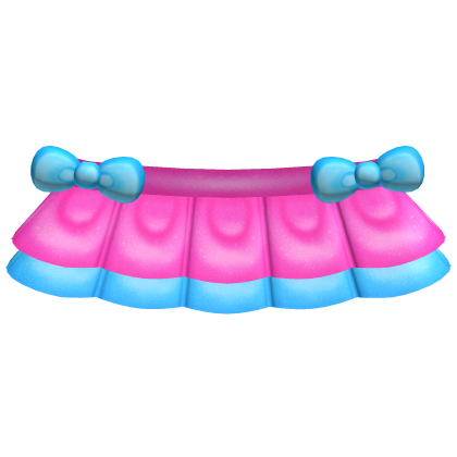 ♡ bright pink & blue tweencore bow skirt Roblox item