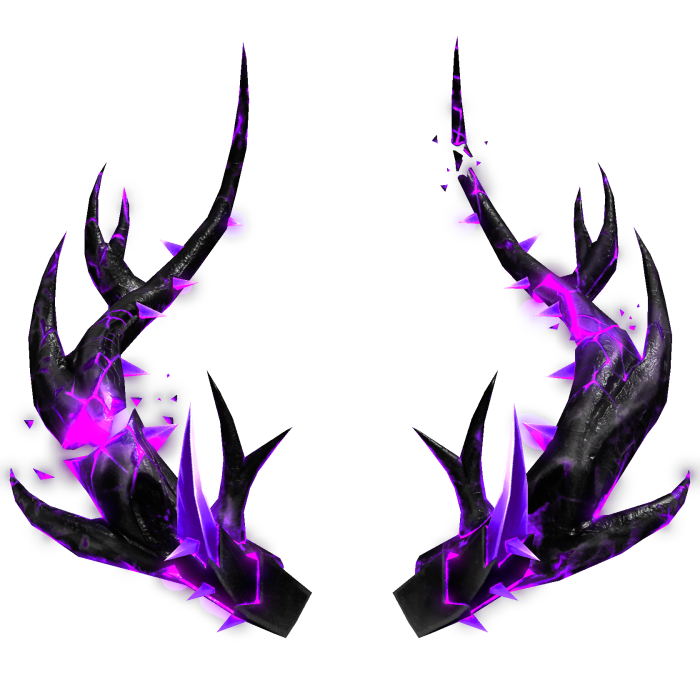 Glowing Amethyst Purple Antler Horns