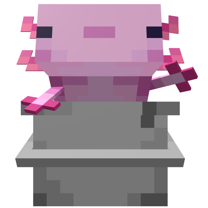 Pink Axolotl Backpack in 3D Pixel Cube