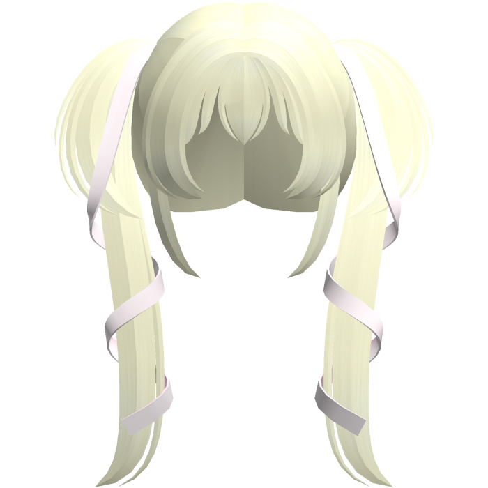 blonde dolly ribbon laced long pigtails