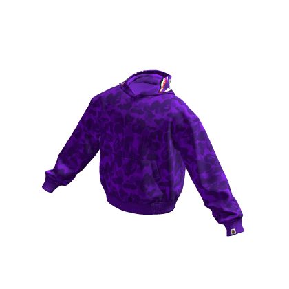 Purple Bape Shark Camo Hoodie thumbnail