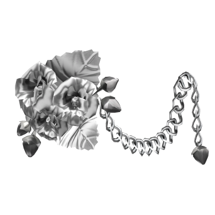 1.0 White Emo Goth Metal Rose Flower Waist Chain