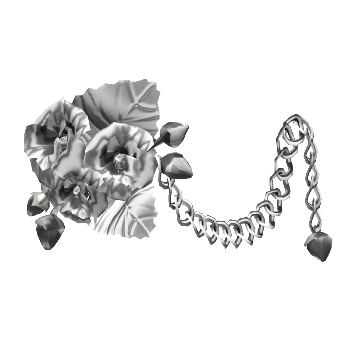 1.0 White Emo Goth Metal Rose Flower Waist Chain