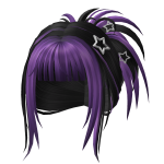🍀Half Up Spiky Hair (Black/Purple)