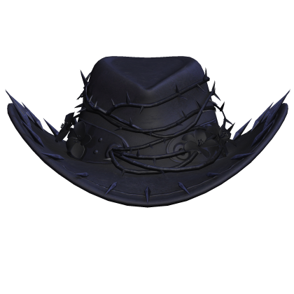 Gothic Y2k Thorn Spike Cowboy Hat Blue