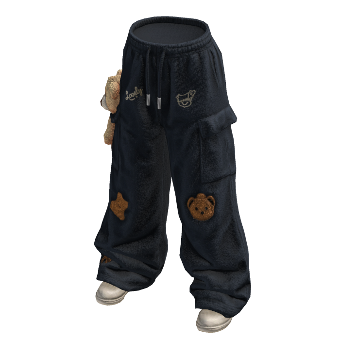 Teddy Cargo Pants w/Boots (Blue)