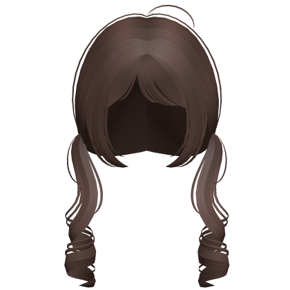 soft cutesy curly pigtails in brown  Roblox item