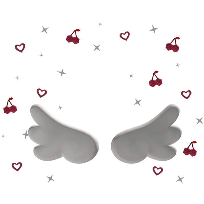 Angel Wings with Cherry Hearts Aura