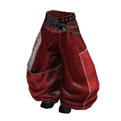 Y2K Racer Girl Pants (Black Dark Red)
