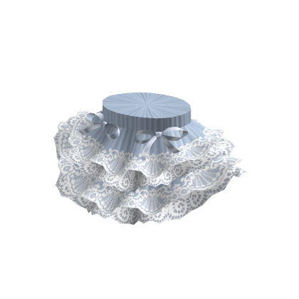 Ruffle Ribbon Lace Skirt Blue White thumbnail