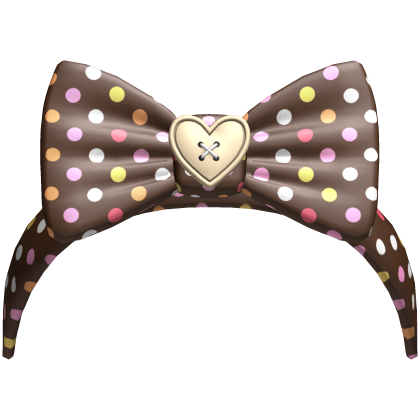 (8) Brown w Tan Polka Bow Headband Roblox item