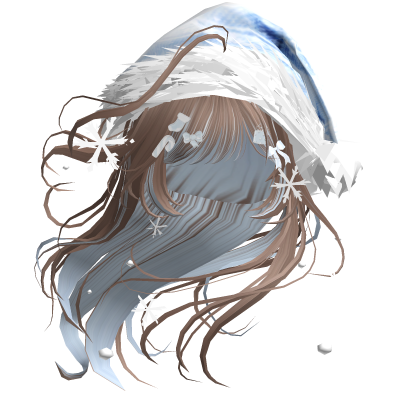 Lush Windy Hair w/Santa Hat (Milktea&Blue)