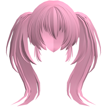 fluffy moe anime long ponytails hot pink