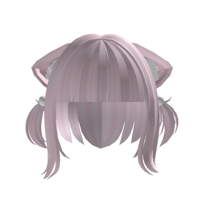 Milky Cotton Candy Pink Kitty Ear Bob ♡ Roblox item