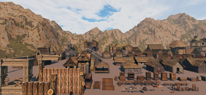 Large Medieval Roblox Buildings Pack preview 2