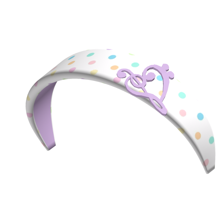 White & Purple Polka Dot Gyaru Music note Headband