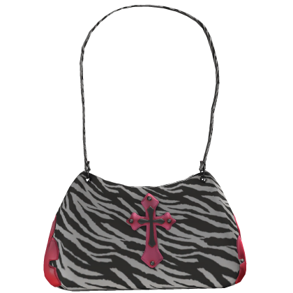 Zebra Print And Pink Crossed Bag