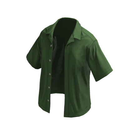 Unbuttoned Open Green Shirt