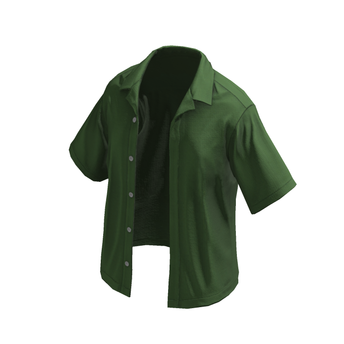Unbuttoned Open Green Shirt