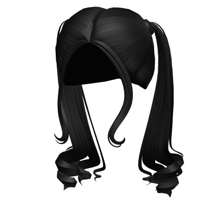 High Curly Fairytale Pigtails in Black