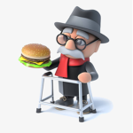 Elderly cheese burgers