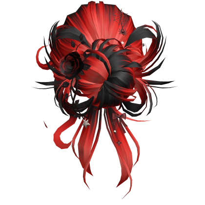 Gothic Messy Rose Thorn Bun (Black&Red)