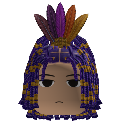 Braided Hair w/ Feather Headdress (Purple)