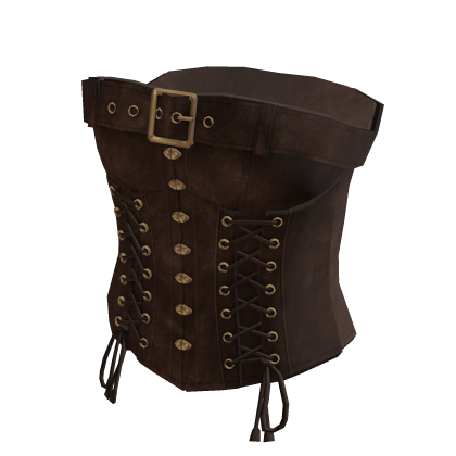Vintage Buckle Corset Top (Brown)