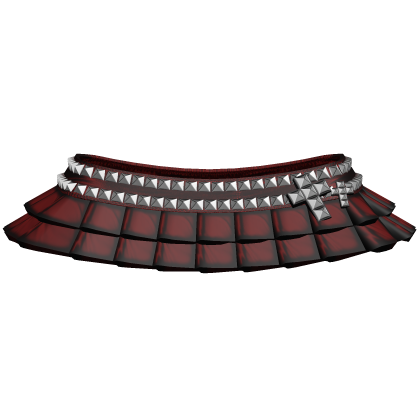 Studded Emo Pleated Skirt w/ Crosses (Dark Red) Roblox item