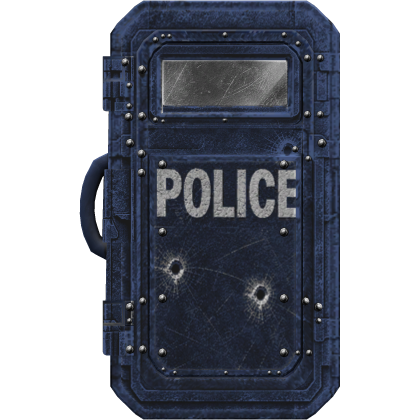 Police Damaged Shield