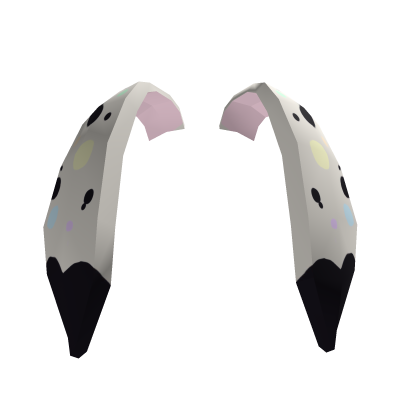Floppy rainbow dalmatian ears (front) Roblox item