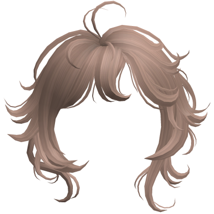 Messy Fluffy Swirly Curly Anime Bangs in Milktea Roblox item
