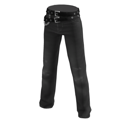 Grey Emo Jeans w/ Belts