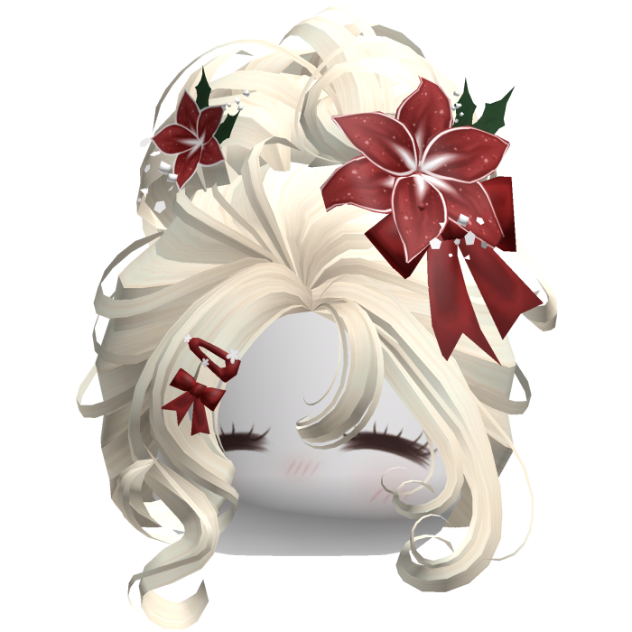 ♡ Christmas Flowery Bun Updo (Beige)