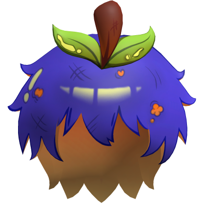 Blue Toon Lowpoly Anime Apple Hair