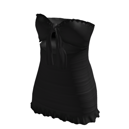 BB Cute Bow Tied Wrap Summer Dress Black thumbnail