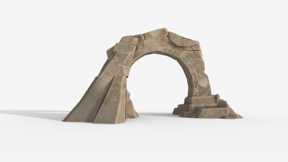 Stylized Stone Arch Gate - Low Poly Ruin Archway preview 2