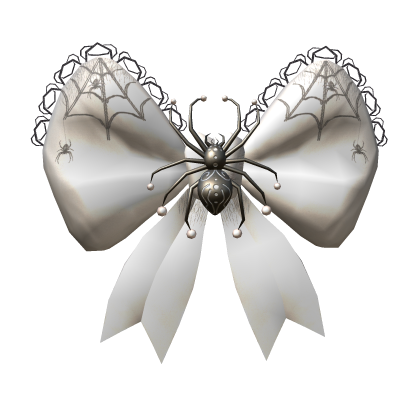 Halloween Spooky Spider White Bow 🕷️