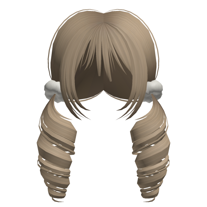 Blonde curly pigtails w/ white scrunchie ۶ৎ