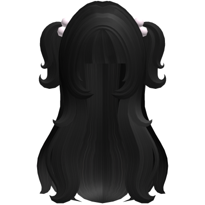  ♡ long flowy cute doll hair black Roblox item