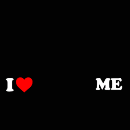 i heart me banner in black