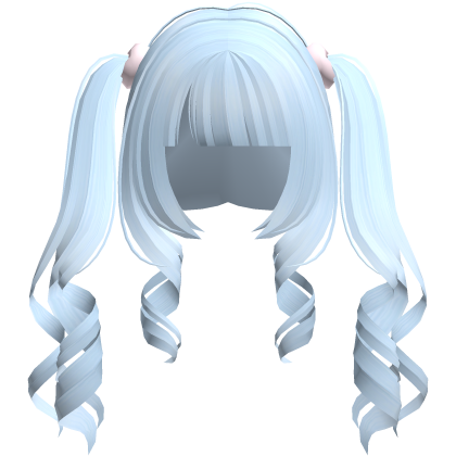 curly cute jirai kei light blue hime pigtails Roblox item