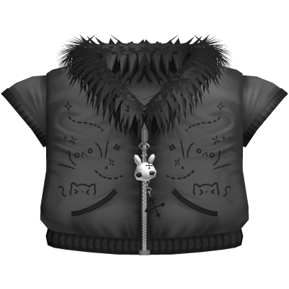 Grey Gothic Kawaii Emoticon Bunny Vest Roblox item