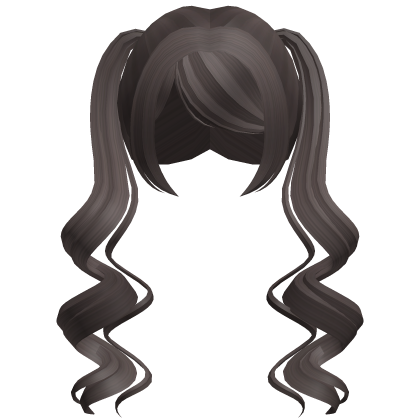  ♡ : dreamy long dark brown curly pigtails Roblox item