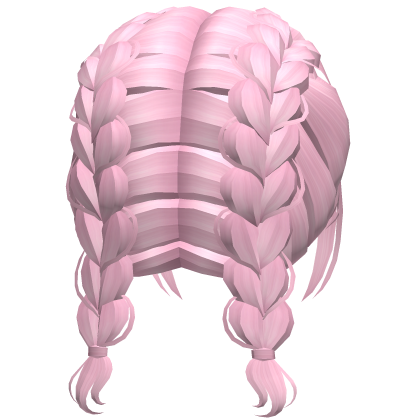 Cute Short Dutch Preppy Messy Braids in Pink Roblox item