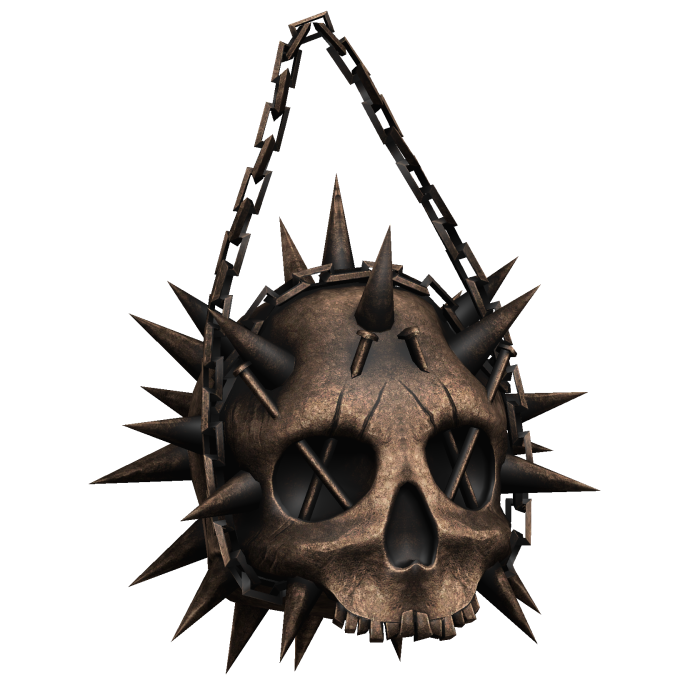 Goth Spiked Hanging Chain Skull