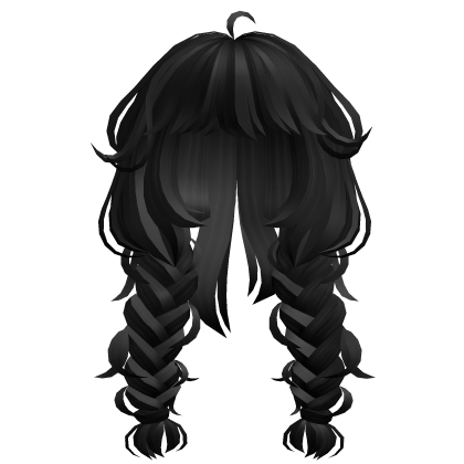 Wolf Cut Messy Braids in Black Roblox item