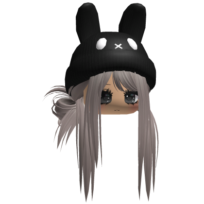 Moe Messy Girl Hair W/ Bunny Hat  Ash