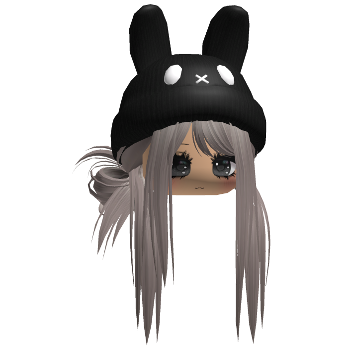 Moe Messy Girl Hair W/ Bunny Hat  Ash