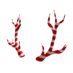 Deer antlers with candy cane 